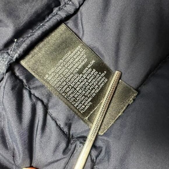 The North Face Metropolis Long Hooded Down Puffer Coat Navy Sz M - Picture 9 of 10